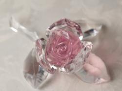 薔薇のクリスタルガラス(ピンク)